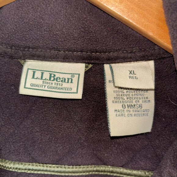 LL Bean Quilted Olive Green Riding Chore Barn Jacket Thinsulate Fleece Lined XL - Picture 3 of 16